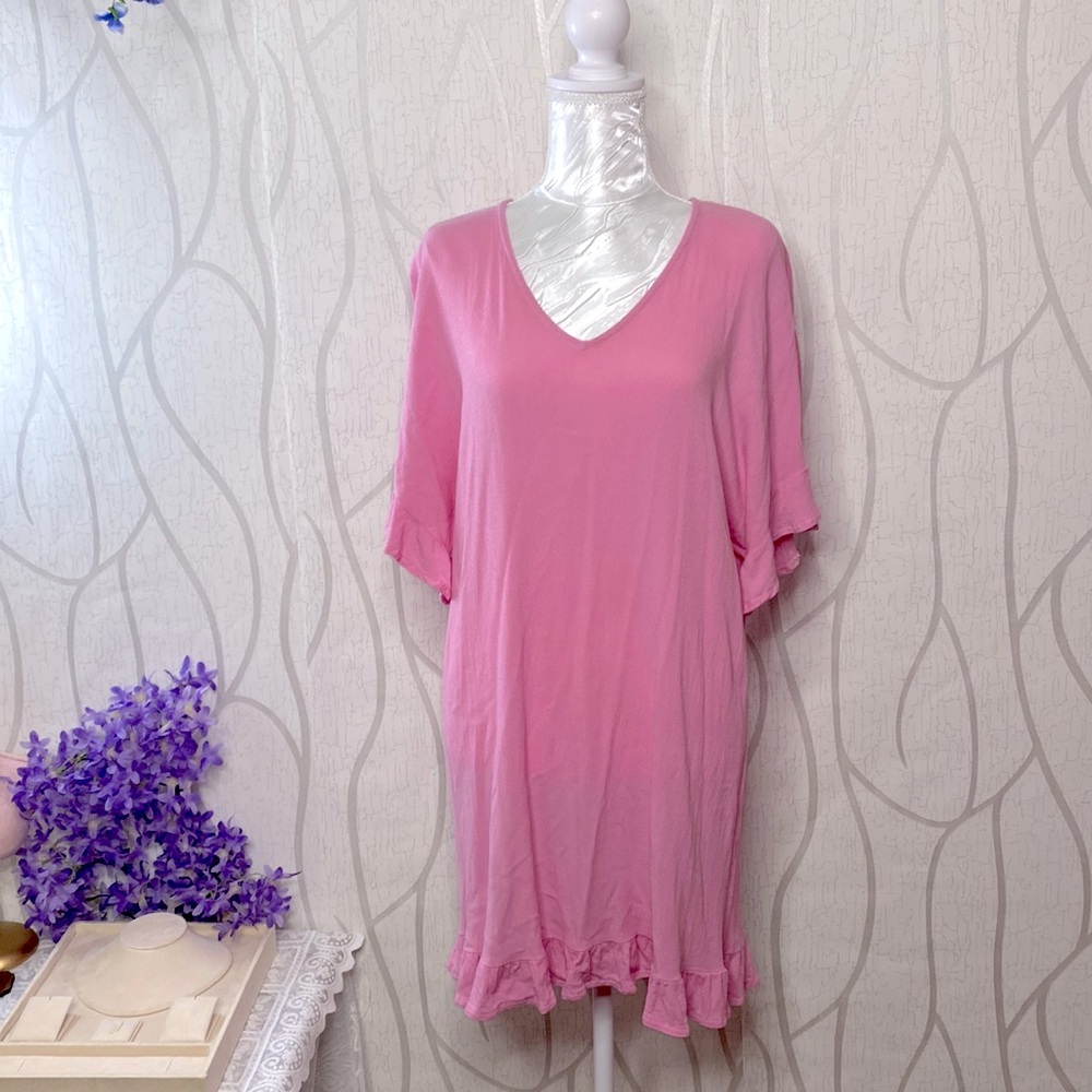 🌹 Pink Ruffle Tunic Dress Top 🌹